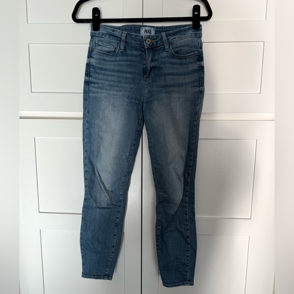 PAIGE Women's Light Blue Ankle Jeans